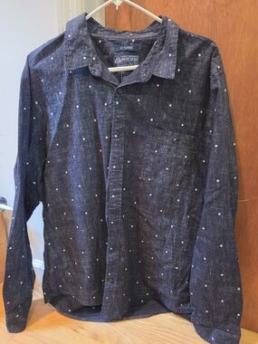 American Rag Men's Navy Star-Print Button-Up Shirt